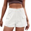 EHQJNJ Women s Jean Shorts Women s Summer High Waisted Denim Shorts Folded Hem Casual Short Jeans Green Shorts Bike Shorts Women with Padding Plus Size