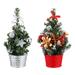 2pcs Artificial Christmas Mini Tree Desktop Ornament Christmas Decoration