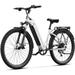 SISIGAD Electric Mountain Bike 500W Electric Bike for Adults 7-Speed and Dual Full Suspension 48V 15Ah 27.5 inches Wheel White