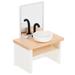 Mini Washroom Simulation Washbasin Plastic Doll House Furniture Furnishings 1:12 Sink Model Child Solid Wood Decorate