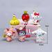 Sanrio Hello Kitty Anime Figure Cinnamoroll Melody Pachacco Kuromi Collection Model Cake Decoration Ornament Kids Christmas Gift