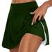 snowsong Skirts for Women Tennis Skirt Womens Casual Solid Tennis Golf Skirt Yoga Sport Active Skirt Shorts Skirt Mini Skirt Summer Skirts Dress Pants Green Skirts S