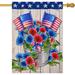 YCHII Patriotic July 4th Morning Glory American Garden Flag America Memorial Day Outdoor Home Decorative Yard Lawn Outside Flower Decorations USA Spring Summer Farmhouse Burlap Small Decor