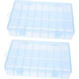 2pcs 15 Grid Storage Box Bead Organizer Box Small Storage Container Jewelry Organizer Clear Compartment Storage Container Compartment Box Snackle Box Container Dividers Container