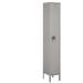 Salsbury Standard Metal Locker Single Tier - 1 Wide - 6 Feet High - 12 Inches Deep - Gray - Unassembled