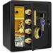 2.2 Cubic Anti-Theft Fireproof Safe Box with Digital Keypad Key Small Safe for Cash Jewelry Documents Black