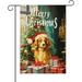 Christmas Dog Gard Flag 12x18 in Double Sided Merry Christmas Trees Farmhouse Winter Holiday Outside rations Yard Flag