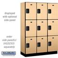 Salsbury Industries 18 in. Wide Triple Tier Designer Wood Locker Maple - 3 x 6 ft. x 18 in.