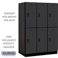 Salsbury Industries 18 in. Wide Double Tier Designer Wood Locker Black - 3 x 6 ft. x 24 in.