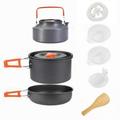 Outdoor Ultralight Camping Cookware Mess Kit for 2?3 People Portable Outdoor Camping Cookware Set Camping Cooking Sets with Kettle Anti Stick Pan