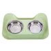 CUSSE Dog Food Bowls Stainless Steel Pet Bowls & Dog Water Bowls & Cat Bowls fot Food and Water No-Spill Non-Skid Silicone Mat Feeding Bowls with Dog Bowl Mat fot Dogs Cat Dood Dish Green