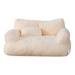 fuyuli Winter Warm Sofa Universal Pet Kennel Pet Mat Bed Supplies Pet Cushion Soft Linen Pet Kennel Detachable Mat Winter Warm Nest Sofa Cat Cushion Deep Sleeping Pet Supplies(Beige-M-21.7in)