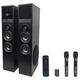 Rockville TM80B Home Theater Tower Speakers w/8 Sub/Bluetooth+JBL Wireless Mics