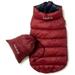 fabdog Dog Puffer Coat - Reversible Pack N Go Dog Coats for All Breeds - Comfy & Colorful Dog Jackets are Ideal Gifts - Clothes Fit Necks 20 Red/Navy