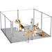 Heavy Duty Pets Large Acrylic Exercise Crate Pens with Gate and Metal Frame for Puppy Small Animal