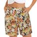 EHQJNJ Female Compression Shorts with Phone Pocket Casual Shorts Summer Comfy Beach Shorts Elastic Waist Floral Print with 2 Pockets Women Shorts Athletic Womens Running Shorts with Pockets and Liner