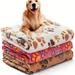 3-Pack Ultra-Soft Fleece Pet Blankets with Cute Paw Print - Machine Washable Stain Resistant Polyester Fiber Throws for Medium Large and Small Dogs - Cozy Flannel Bedding for Cats and Animals