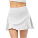 Ersazi White Plus Size Dress for Women On Clearance Fake Two-Piece Running Casual Summer Sports Exercise Cycling Shorts Gym Yoga Tennis Skirt (Including Pocket) White Dresses for Women White Xxl