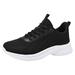 ZHAGHMIN Women S Lightweight Walking Sneakers Knitted Mesh Lace-Up Exercise Tennis Shoes Arch Support Running Fashion Hiking Sport Shoes Black Size7.5