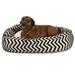 | Chevron Sherpa Bagel Pet Bed For Dogs Yellow Large