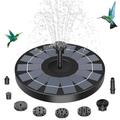 Solar Fountain 1 Piece Solar Powered Bird Bath Water Fountain Pump with 8 Nozzles for Pond Pool Garden Fish Tank