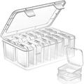 14Pcs Mini Clear Plactic Beads Storage Box Plastic Container Case Set Small Transparent Plastic Storage Box Small Plastic Box for Beads and Jewelry Classification