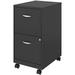 LLBIULife 18 Inch Wide Metal Mobile Organizer File Cabinet for Office Supplies and Hanging File Folders with Wheels and 2 File Drawers Black