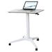 Mobile Standing Desk Pneumatic Height Adjustable Laptop Desk Mobile Laptop Desk with Wheels Height Adjustable from 29.5 to 47 White