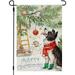 Christmas Dog Gard Flag 12x18 in Double Sided Merry Christmas Trees Farmhouse Winter Holiday Outside rations Yard Flag