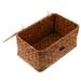 Woven Storage Box Bins for Shelves Hamper with Lids Basket Desktop Organizer Handmade Make up Iron