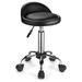 Drevy Swivel Rolling Stool with Wheels Height Adjustable Stool Drafting Chair with Low Back Black