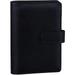 A6 PU Leather Notebook Binder Refillable 6 Ring Binder for A6 Filler Paper Loose Leaf Personal Planner Binder Cover with Magnetic Buckle Black