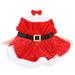 Pet Christmas Costume Fun Cute Father Christmas Dog Cat Christmas Clothing with Bow Headdress for Christmas Theme Party Cosplay L