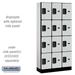 Salsbury 12 in. x 6 ft. x 15 in. 3 Wide Four Tier Designer Wood Locker - Gray