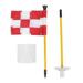 Golf Pin Flag Hole Cup Set for Mini Putting Green Flagstick Yard Practice Supplies Portable 2 Section Detachable White Red Grid