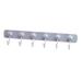 Self Adhesive Wall Mounted 6-Hook Coat Hooks Hook Rail Door Rack Hanger for Hanging Clothes Coat Hat Towels Kitchen Cooking Utensils Gray