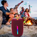 Ikohbadg Outdoor Portable Bluetooth Speaker with LED Light Long Standby Life Wireless Speaker HiFi Stereo Sound Speaker Water Proof Speaker with Deep Bass