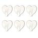 6pcs Heart Shaped Wall Hook Clothes Rope Towel Adhesive Stainless Steel Wall Hanger Holder White