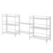 Ergode Xtra Storage 3 Tier Wide Folding Metal Shelves - Set of 2 Extension Shelves - Easy Assembly - Durable & Adjustable - Ideal for Home & Office Storage