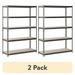 (2 pack) Muscle Rack 48 W x 18 D x 72 H 5-Shelf Steel Freestanding Shelves Silver