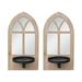 Set Of 2 Candle Sconces Wall Decor Farmhouse Wall Art Floating Mirror Sconces Fits 3X3 Inch Candle