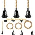 20FT Pendant Lamp Lights Cord with Switch Cord E26 Bulbs Socket Industrial DIY Twisted Hemp Rope Overhead Lamps for Farmhouse Bedroom Home Lighting Decorsï¼ˆBulbs NOT Included)