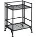 Xtra Storage 2 Tier Folding Metal Shelf Black