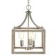 Hampton Bay Boswell Quarter 3-Light Brushed Nickel Pendant with Weathered Wood Accents