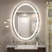 Apmir Oval 3 Colors Dimmable Anti-Fog LED Backlit Wall Bathroom Vanity Mirror 40 X 24