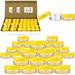 (0.1 Fl Oz) Round Clear Plastic Jars With Round Top Lids For Creams s Make Up Powders Glitters (Color: Yellow Lid Quantity: 200 Pieces)