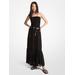 Michael Kors Tiered Smocked Georgette Maxi Dress Black XS