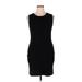 Cable & Gauge Casual Dress - Mini Crew Neck Sleeveless: Black Print Dresses - Women's Size X-Large
