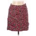 Zara Casual Bodycon Skirt Knee Length: Red Floral Bottoms - Women's Size Medium