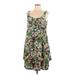 Moulinette Soeurs Casual Dress - Mini Scoop Neck Sleeveless: Green Floral Dresses - Women's Size 12